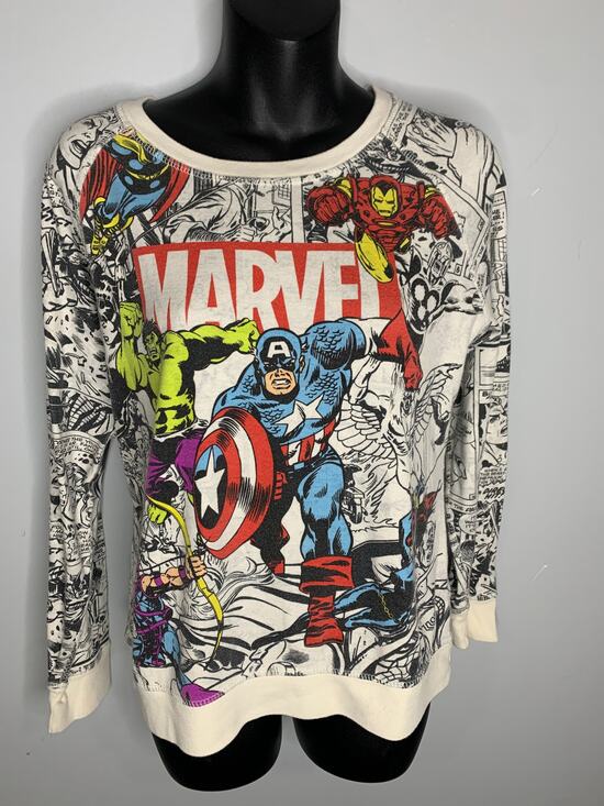 Marvel Sweaters - Marvel Reversible Pullover Comic Strip Design Crew Neck Women's Medium